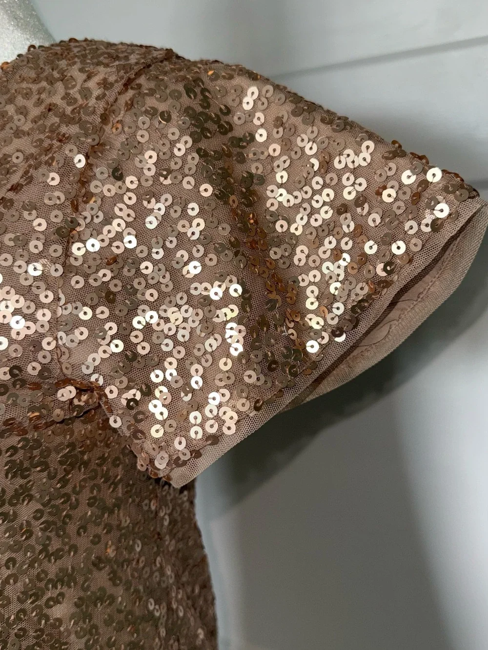 GAP Kids Gold Sequin Lined Trim Dress